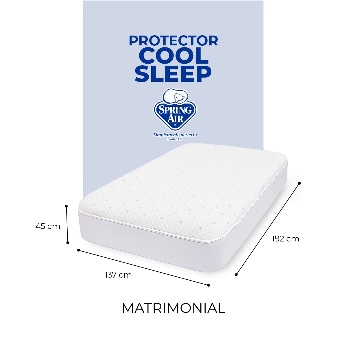 Foto 7 | Cubre Colchón Matrimonial Cool Sleep. Impermeable E Hipoalergénico, Transpirable Y Fresco