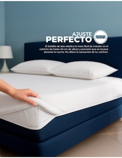 Foto 1 | Cubre Colchon Queen Size Towel-tech, Tecnología Skin System. Impermeable, Anti Ácaros, Hipoalergénico Y Transpirable