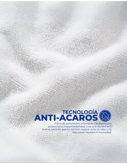 Foto 5 | Cubre Colchon Queen Size Towel-tech, Tecnología Skin System. Impermeable, Anti Ácaros, Hipoalergénico Y Transpirable