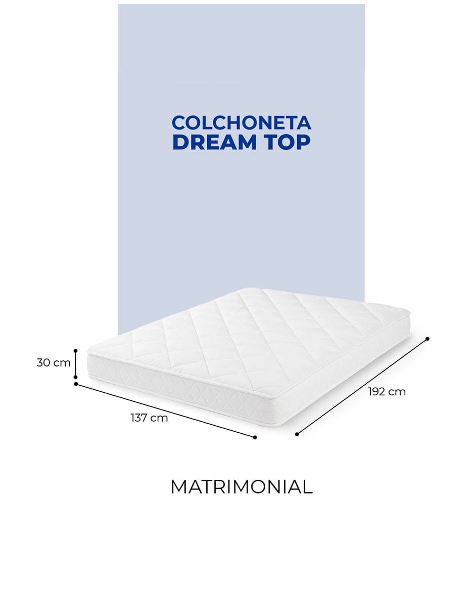 Foto 6 | Cubre Colchón Matrimonial Dream Top, Extra Confort Tecnología Skin System. Impermeable, Hipoalergénica Y Transpirable