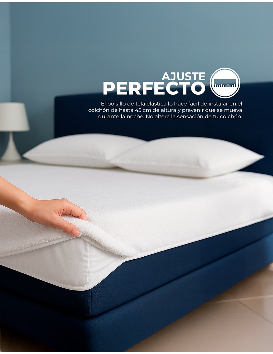 Foto 4 pulgar | Cubrecolchón Impermeable Matrimonial Spring Air Towel-Tech