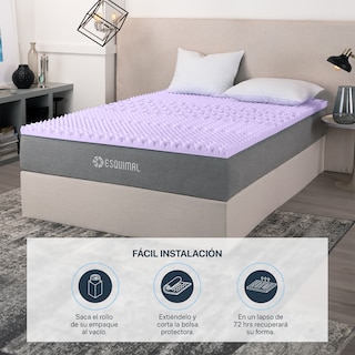 Foto 7 | Colchoneta Topper Esquimal King Size, 7 Zonas De Confort, Memory Foam 5 Cm Lavanda