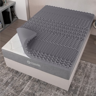 Foto 1 | Colchoneta Topper Esquimal Queen Size, 7 Zonas De Confort, Memory Foam 7.6 Cm Gris