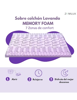 Foto 5 | Colchoneta King Size 7.6cm Sobrecolchón Memory Foam 7 Zonas