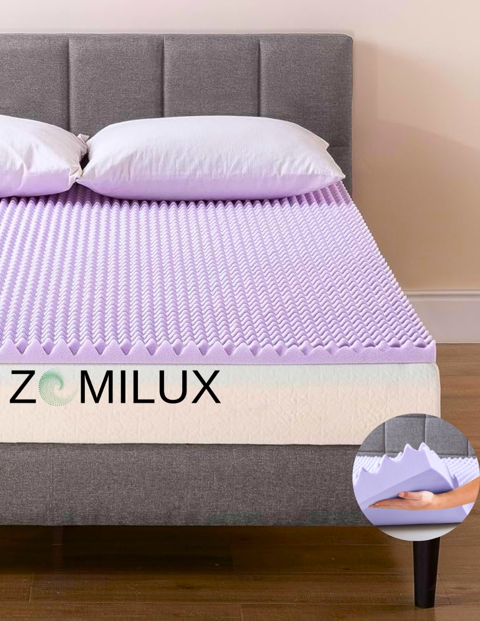 Foto 1 | Colchoneta Memory Foam Lavanda 7 Zonas Sobrecolchón King