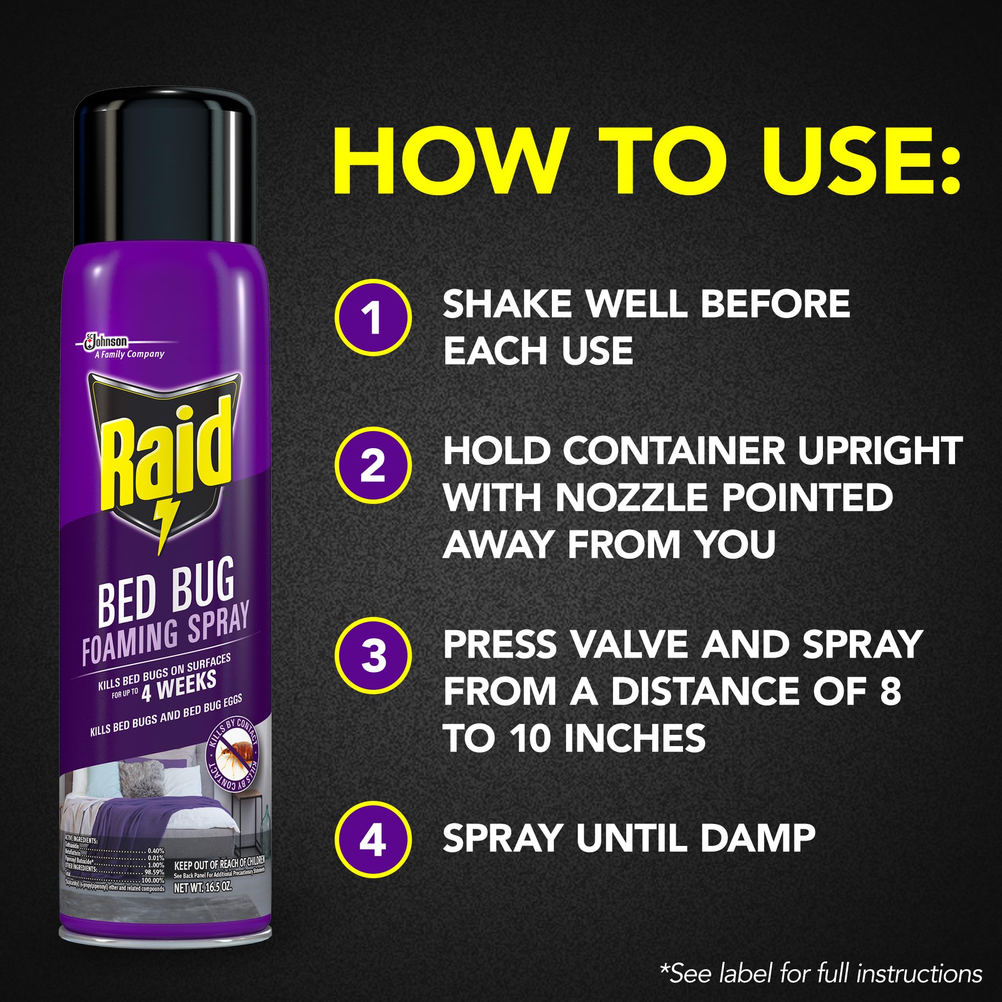 Foto 6 | Espray Espumoso Para Chinches Insecticide Raid  490 Ml  Para Uso En Interiores - Venta Internacional.