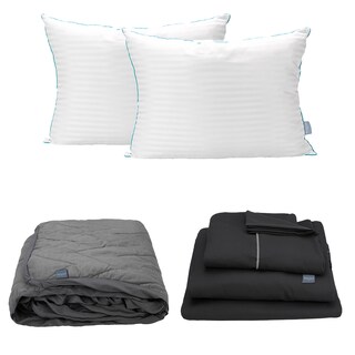 Foto 1 | Juego De Sábanas Rogga Royal King Size Color Negro+ Protector De Colchón Lux Color Gris+ Almohada Royal Twin