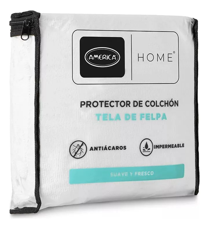 Foto 4 pulgar | Cubre Colchón Individual De Felpa America Home Protector Impermeable Hipoalergénico