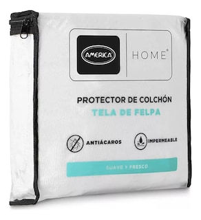 Foto 3 | Cubre Colchón Individual De Felpa America Home Protector Impermeable Hipoalergénico