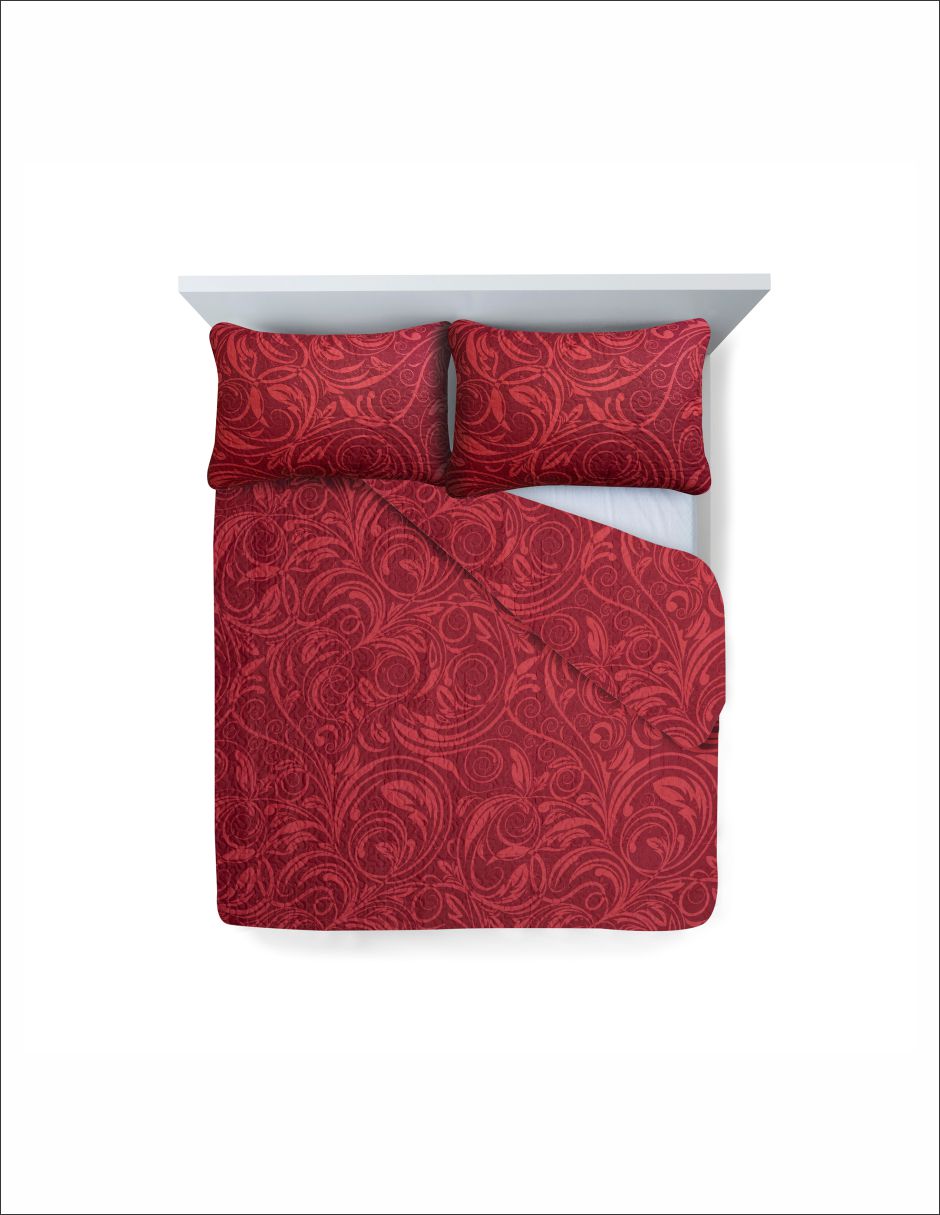 Set de Edredón Reversible Mat Odisea Tesso Home color Rojo