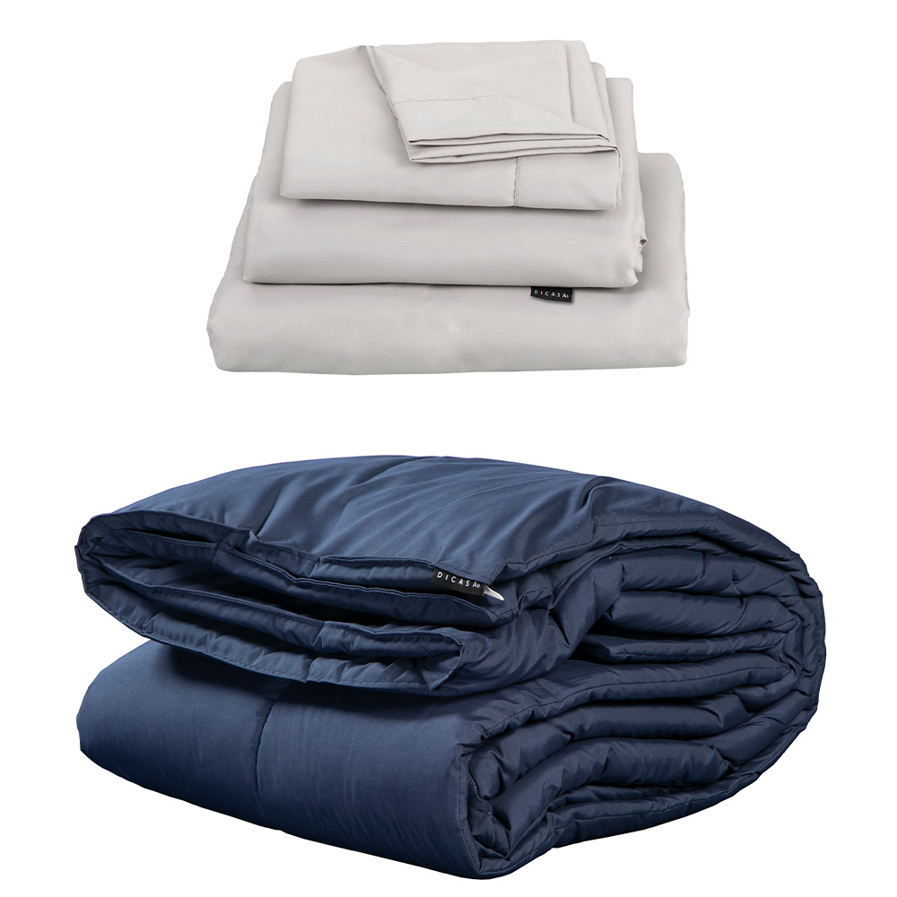 Foto 1 | Set Edredón Dicasa Homy Color Azul King Size + Sábanas Softy Gris Perla