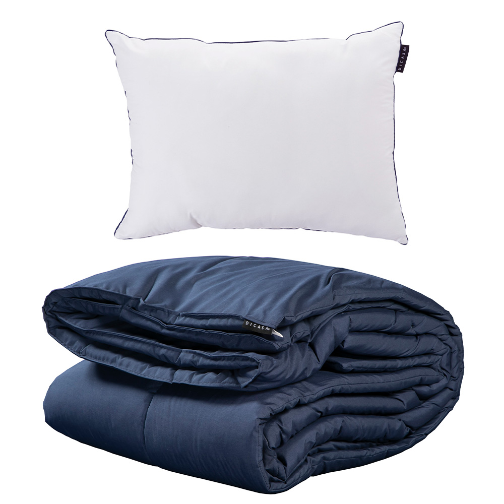 Set Edredón Dicasa Homy Color Azul Individual + Almohada One