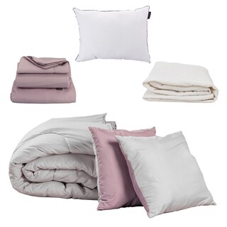 Foto 1 | Set de Edredón Dicasa Couzy Dos Vistas Perla Individual + Sábanas Softy + Protector de Colchón + Almohada
