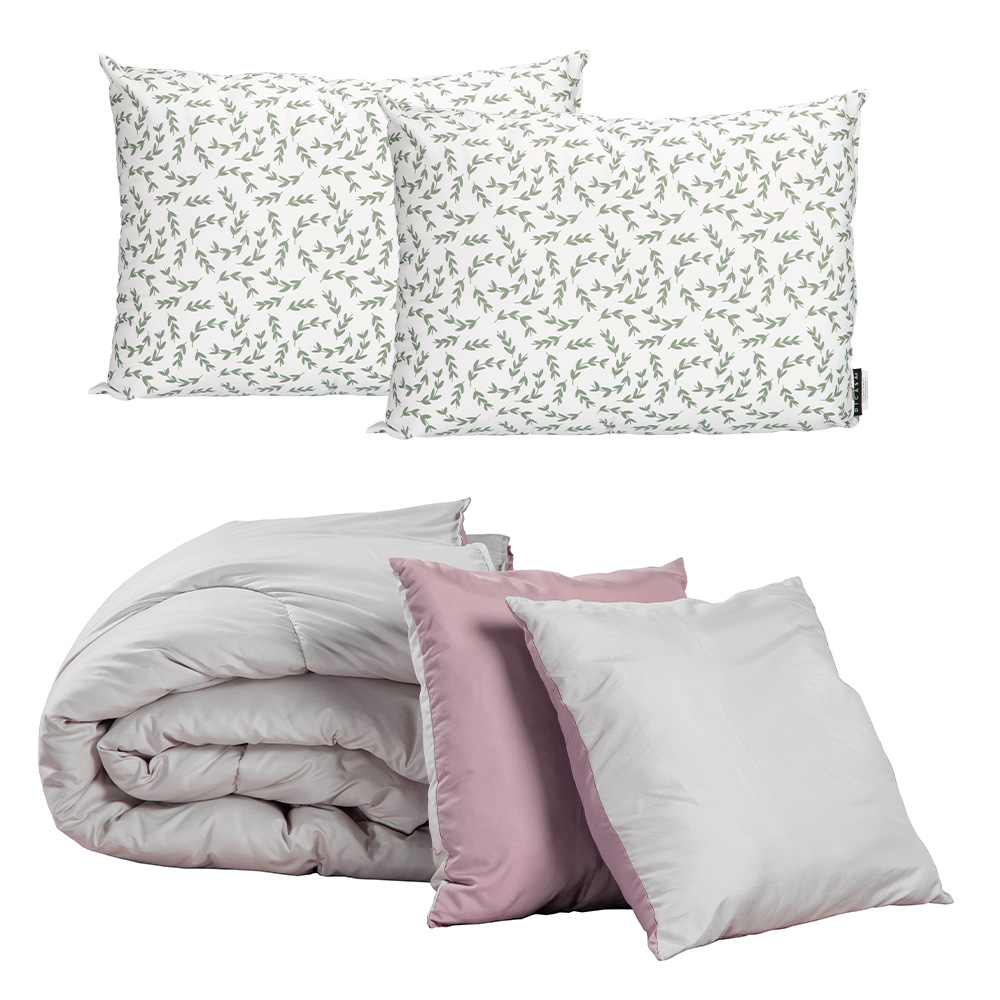 Edredón Dicasa Couzy Dos Vistas color Lila King Size + 2 Almohadas