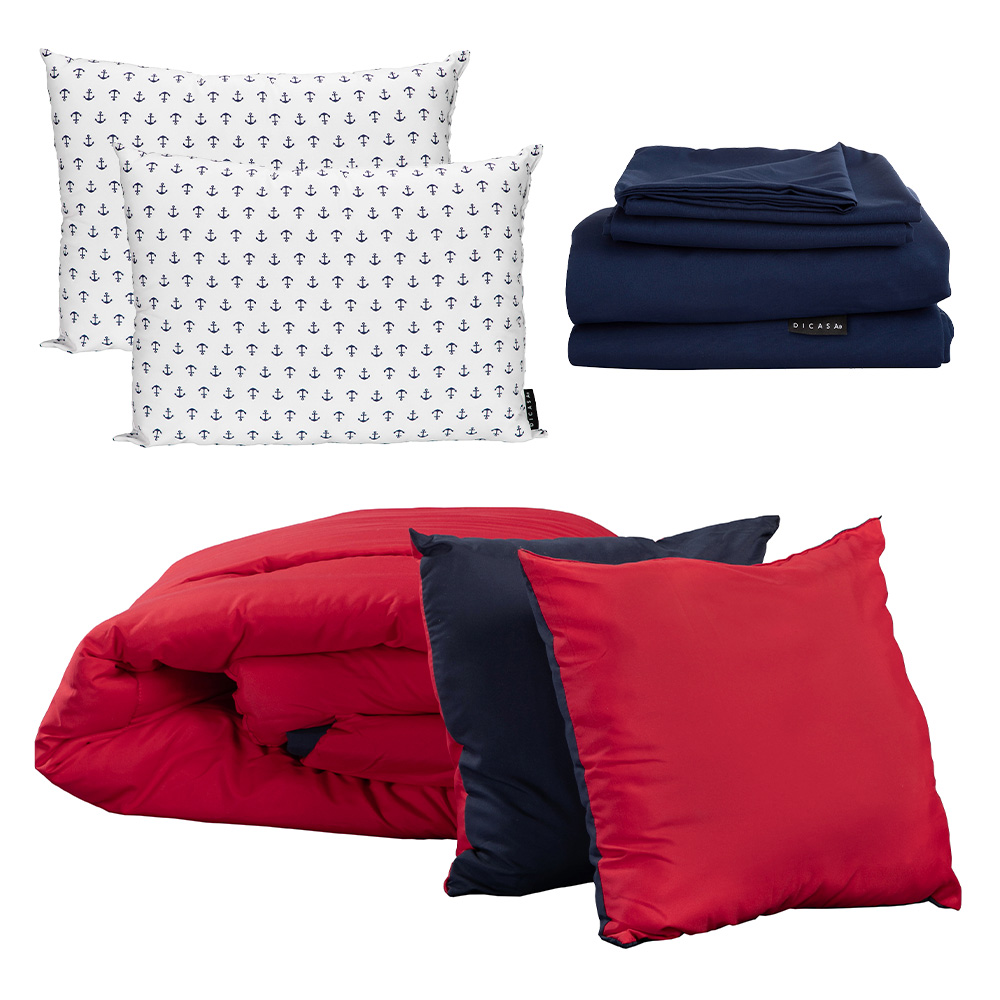 Edredón Queen Size Dicasa + Sábanas Softy y Almohada 2 Piezas