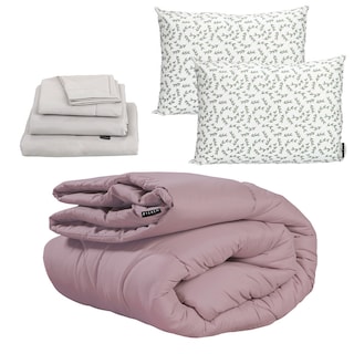 Foto 1 | Edredón Dicasa Homy Color Lila King Size + Sábanas Softy Gris + 2 Almohadas