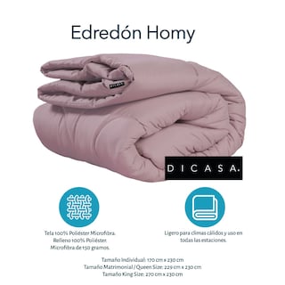 Foto 5 | Edredón Dicasa Homy Color Lila King Size + Sábanas Softy Gris + 2 Almohadas