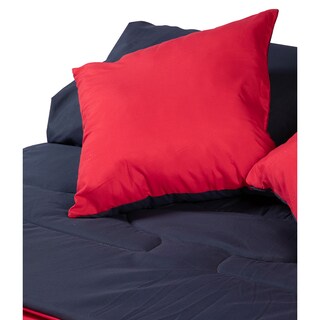 Foto 6 | Set de Edredón Dicasa Couzy Dos Vistas Rojo y Azul Marino Queen Size + Sábanas Softy Azul