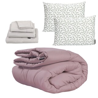 Foto 1 | Edredón Dicasa Homy Color Lila Queen Size + Sábanas Softy Gris + 2 Almohadas