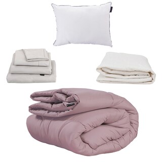 Foto 1 | Edredón Dicasa Homy color Lila Individual + Sábanas Softy Gris + Protector + Almohada One
