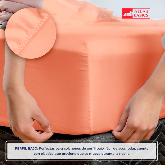 Foto 4 | Edredon C/ Funda Decorativa 2 Vistas Coral / Gris Obscuro Ks + Sabanas Salmón Atlas