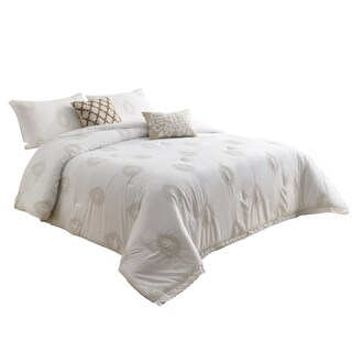 Foto 2 | Juego De Edredón Queen/matrimonial 5 Pzas Phoebe Color Blanco Fundas De Almohada Y Cojines Linea Marie Claire