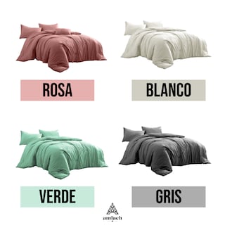 Foto 6 | Juego De Edredón Matrimonial/queen 3 Pzas Beck Color Verde Incluye Fundas De Almohada Linea Marie Claire