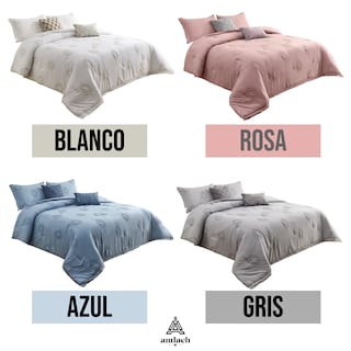 Foto 8 | Juego De Edredón Individual 4 pzas Phoebe Color Blanco Fundas de Almohada y Cojines Linea MARIE CLAIRE