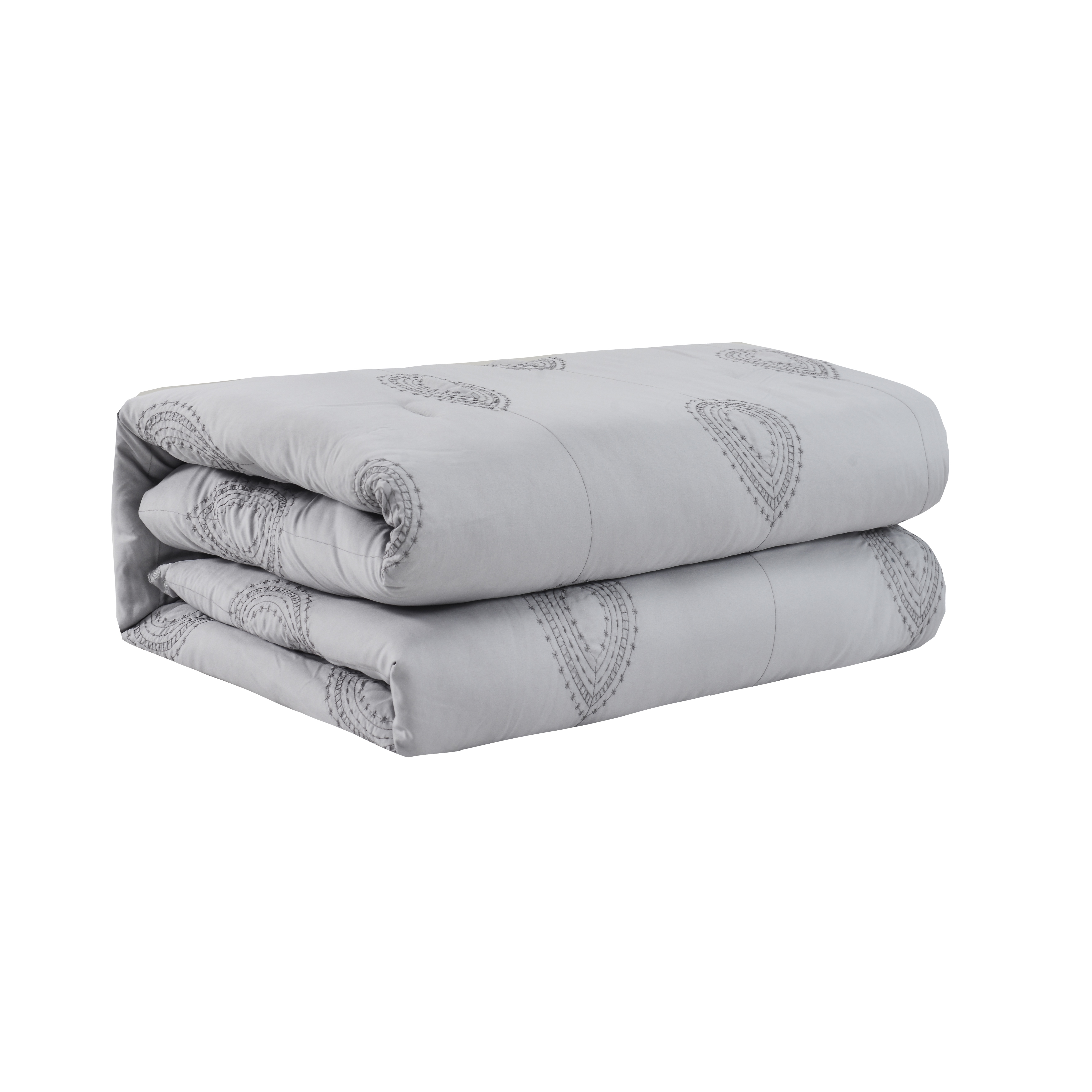 Foto 4 pulgar | Juego De Edredón Individual 4 Pzas Phoebe Color Gris Fundas De Almohada Y Cojines Linea Marie Claire
