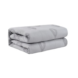 Foto 3 | Juego De Edredón Individual 4 Pzas Phoebe Color Gris Fundas De Almohada Y Cojines Linea Marie Claire