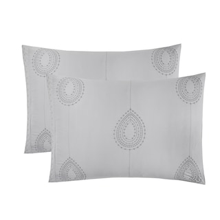 Foto 4 | Juego De Edredón Individual 4 Pzas Phoebe Color Gris Fundas De Almohada Y Cojines Linea Marie Claire