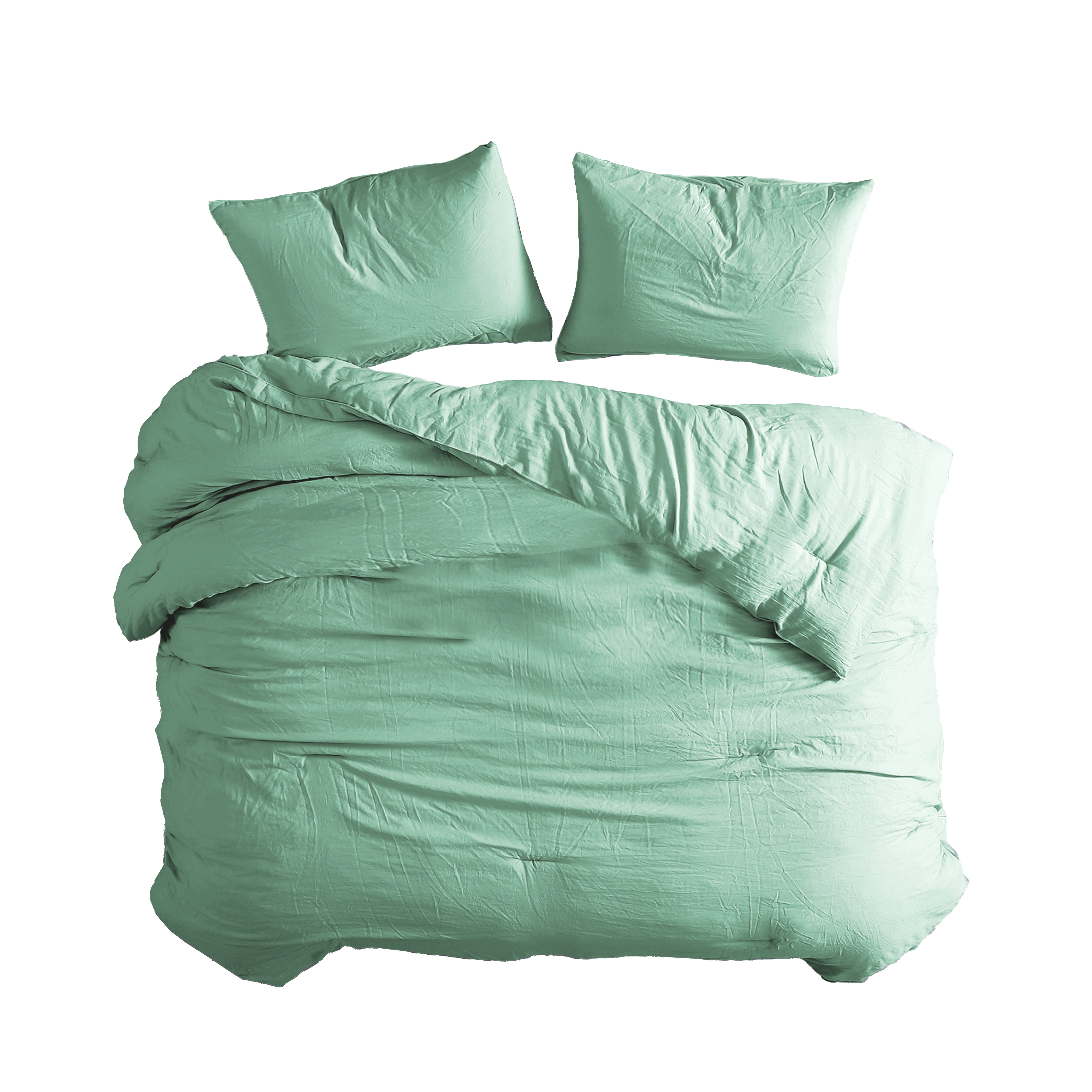 Juego De Edredón King 3 Pzas Beck Color Verde Incluye Fundas De Almohada Linea Marie Claire