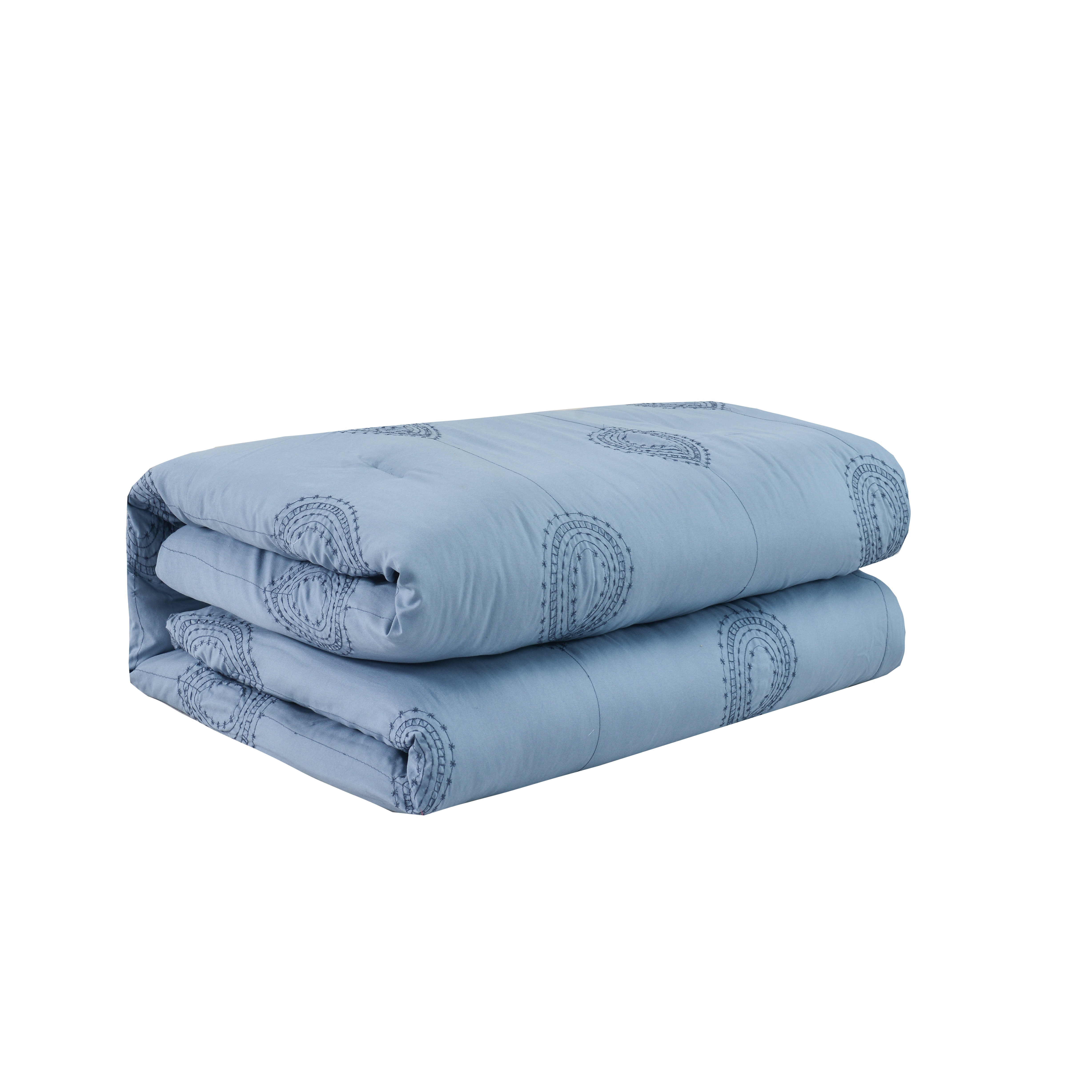 Foto 4 pulgar | Juego De Edredón Individual 4 Pzas Phoebe Color Azul Fundas De Almohada Y Cojines Linea Marie Claire