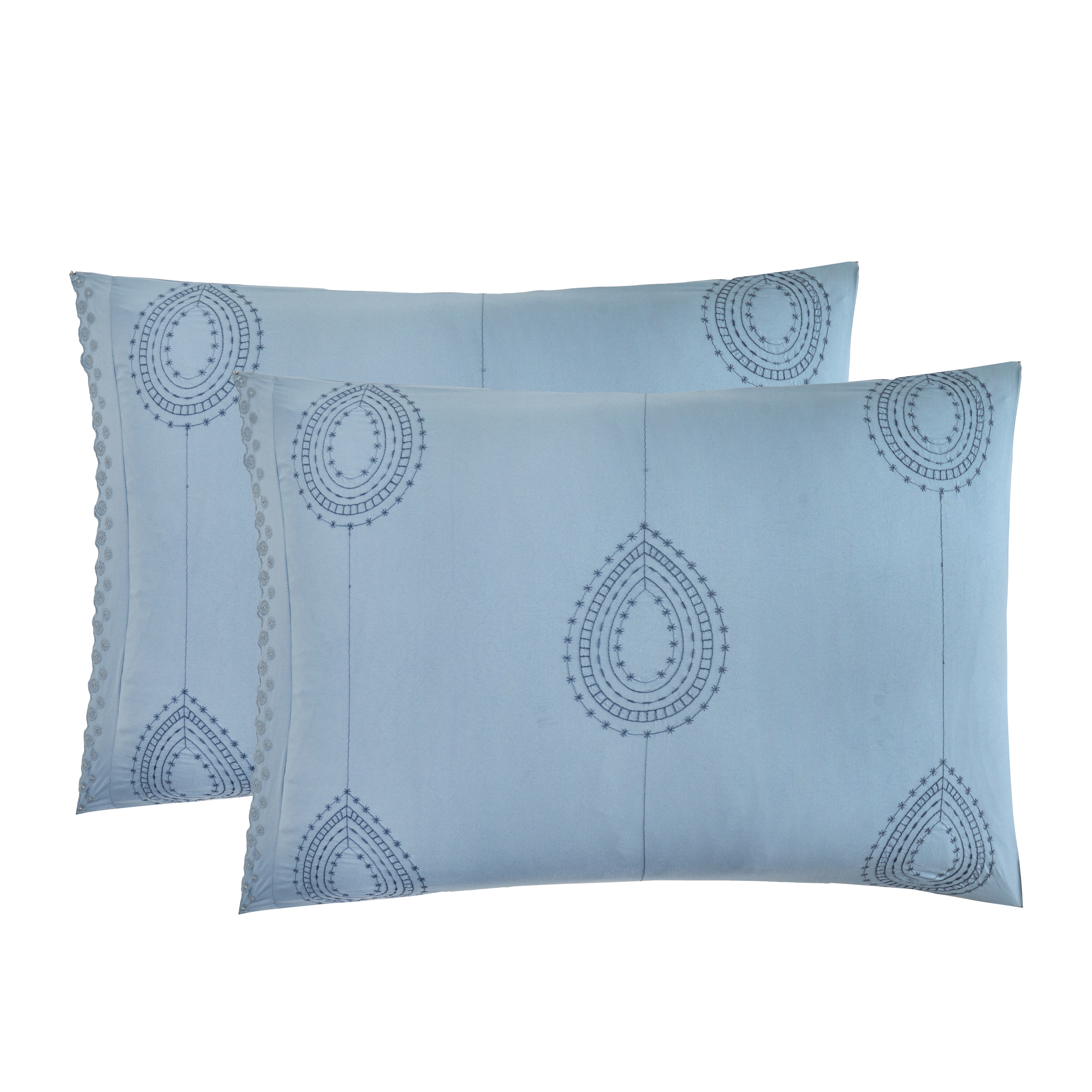 Foto 4 | Juego De Edredón Individual 4 Pzas Phoebe Color Azul Fundas De Almohada Y Cojines Linea Marie Claire