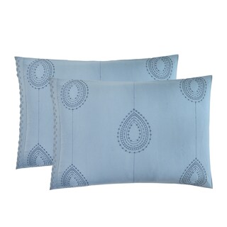 Foto 4 | Juego De Edredón Individual 4 Pzas Phoebe Color Azul Fundas De Almohada Y Cojines Linea Marie Claire