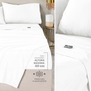 Foto 7 | Set de Edredón con Fundas y Sábanas Real Textil Gris con Blanco Matrimonial 7 Piezas