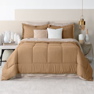 Foto 1 | Set De Edredón Con Fundas Y Sábanas 7 Pzas Real Textil Terracota - Khaki Matrimonial