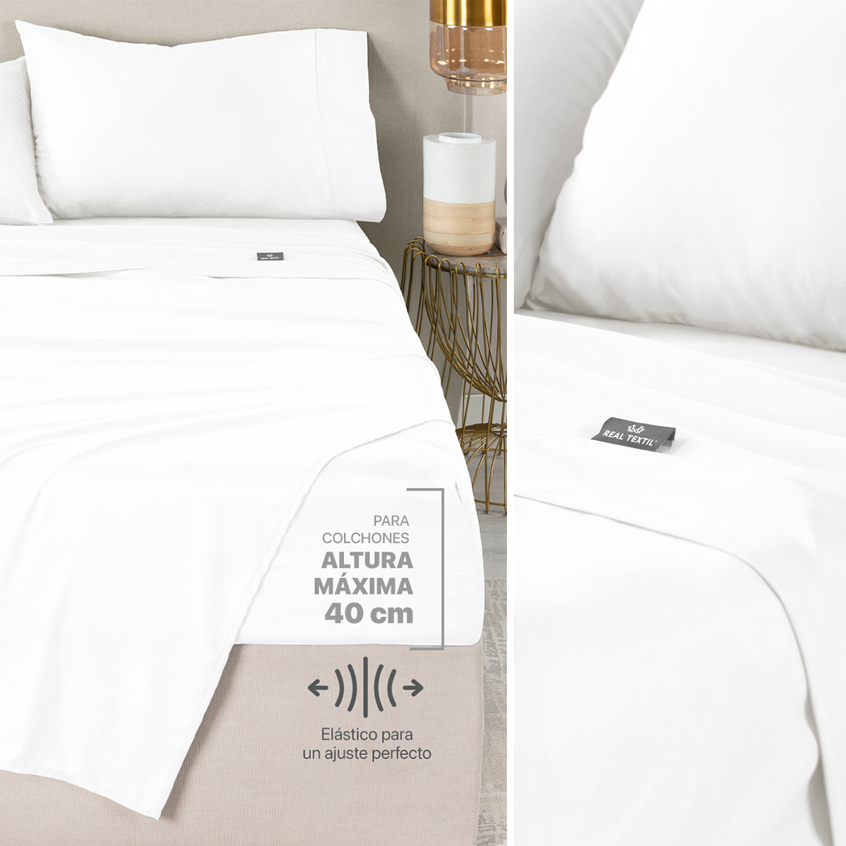 Foto 7 | Set de Edredón Con Fundas y Sábanas 7 Pzas Real Textil Gris y Blanco Matrimonial