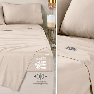 Foto 7 | Set De Edredón Con Fundas Y Sábanas 5 Pzas Real Textil Terracota - Khaki Individual