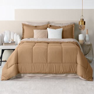 Foto 1 | Set De Edredón Con Fundas Y Sábanas 7 Pzas Real Textil Terracota - Khaki King Size