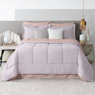 Foto 1 | Set de Edredón con Fundas y Sábanas 7 piezas Real Textil Lavanda Claro Palo de Rosa King Size