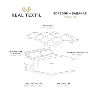 Foto 4 | Set de Edredón con Fundas y Sábanas 7 piezas Real Textil Lavanda Claro Palo de Rosa King Size