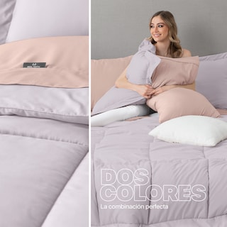 Foto 5 | Set de Edredón con Fundas y Sábanas 7 piezas Real Textil Lavanda Claro Palo de Rosa King Size