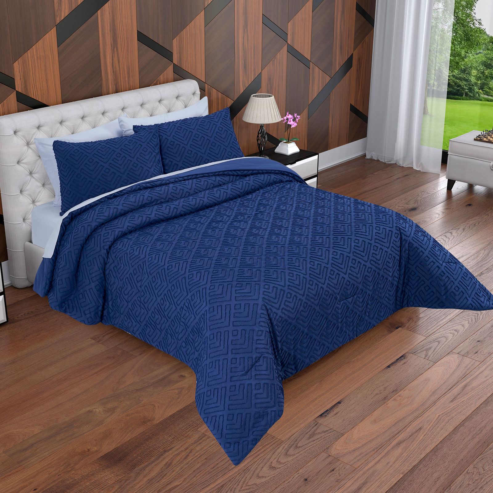 Foto 2 | Set De Edredón Microfibra Jacquard Azul