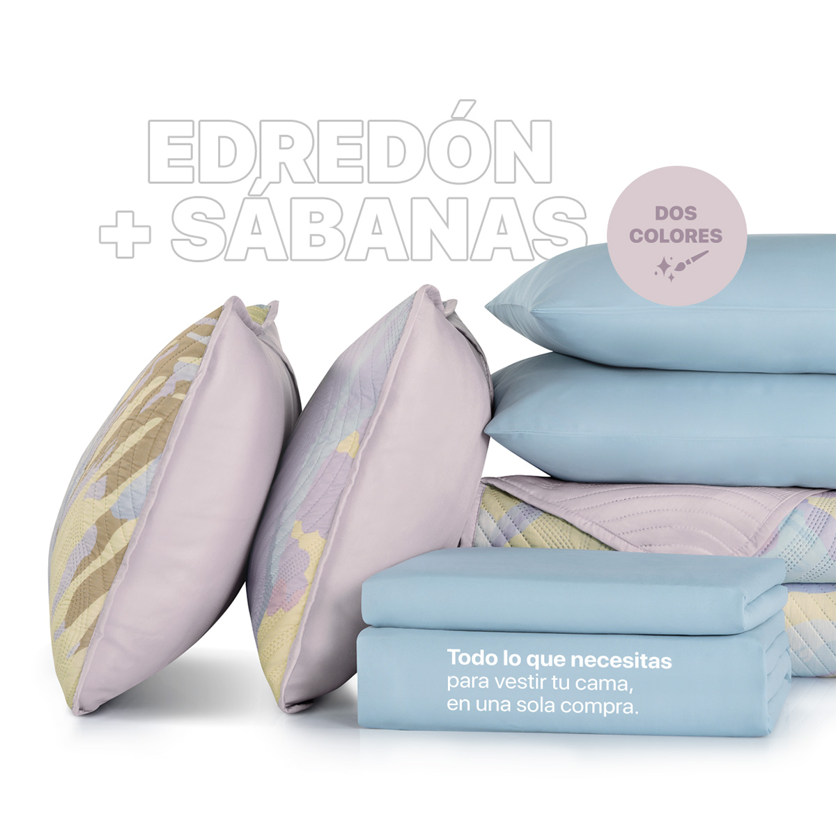 Foto 6 | Set De Edredón Ligero Con Funda De Almohada Y Set De Sábanas, Real Textil Individual Brianna Doble Vista