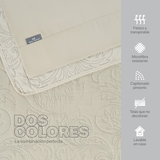Foto 3 | Set De Edredón Ligero Con Fundas De Almohada Y Set De Sábanas, Real Textil Matrimonial Khaki-beige Doble Vista