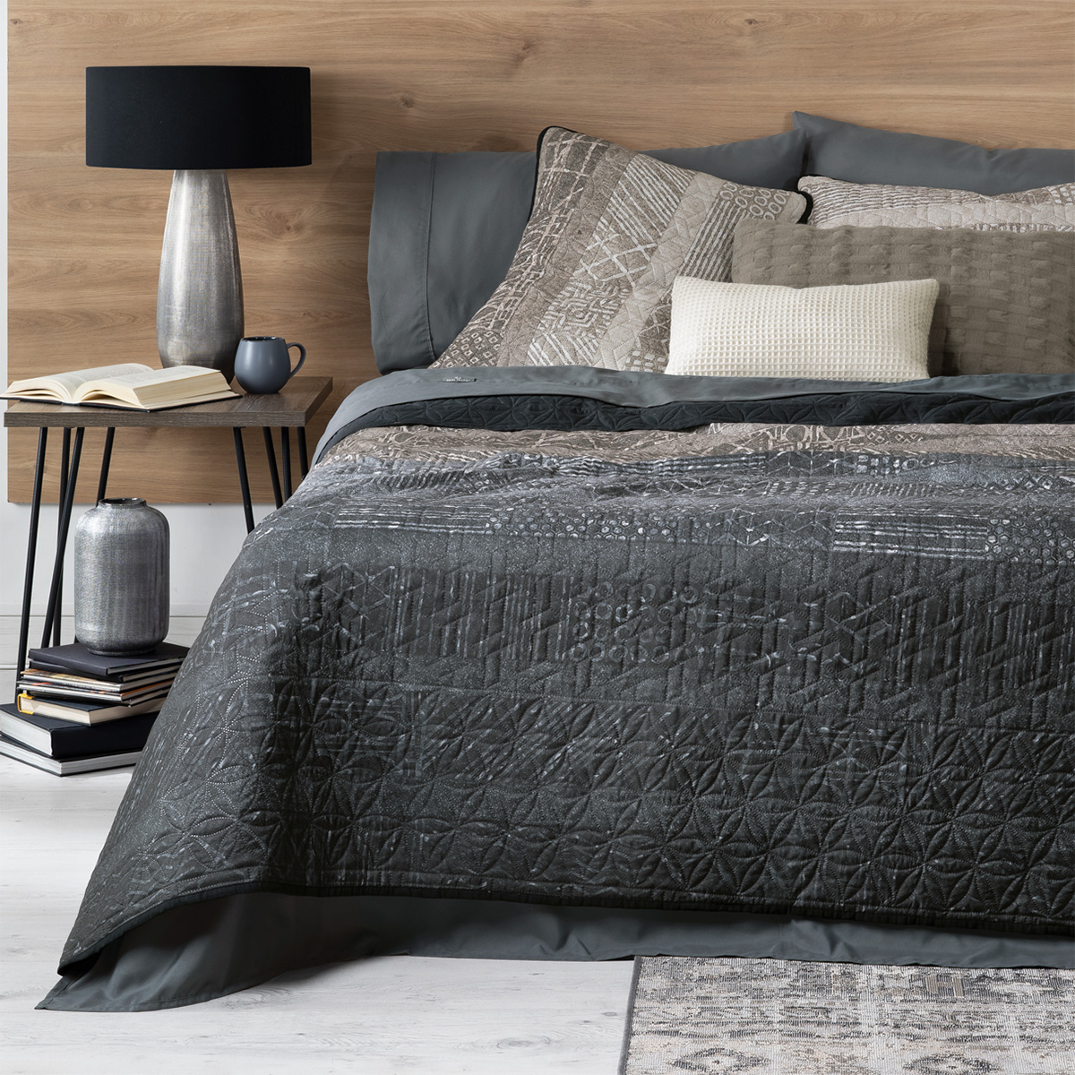 Foto 7 | Set De Edredón Ligero Con Fundas De Almohada Y Set De Sábanas, Real Textil King Size Samurai Doble Vista