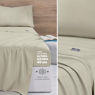 Foto 5 | Set De Edredón Ligero Con Fundas De Almohada Y Set De Sábanas, Real Textil Queen Size Khaki-beige Doble Vista