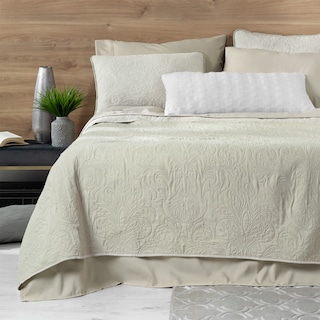 Foto 7 | Set De Edredón Ligero Con Fundas De Almohada Y Set De Sábanas, Real Textil Queen Size Khaki-beige Doble Vista