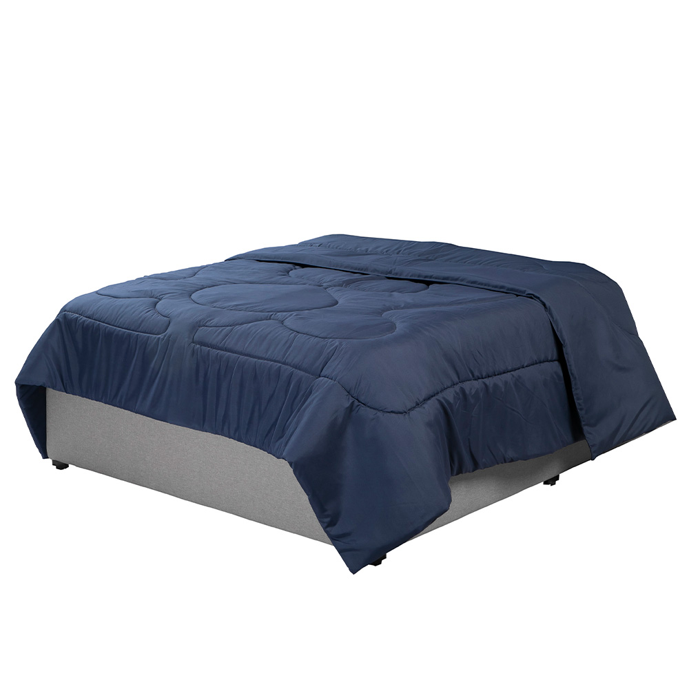 Foto 4 pulgar | Edredon Azul Marino + Sabanas Softy Platino + Almohada 2-pack